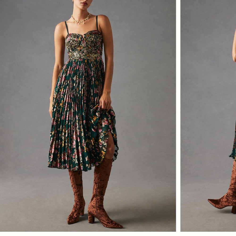 2x Anthropologie dress embellished midi dress